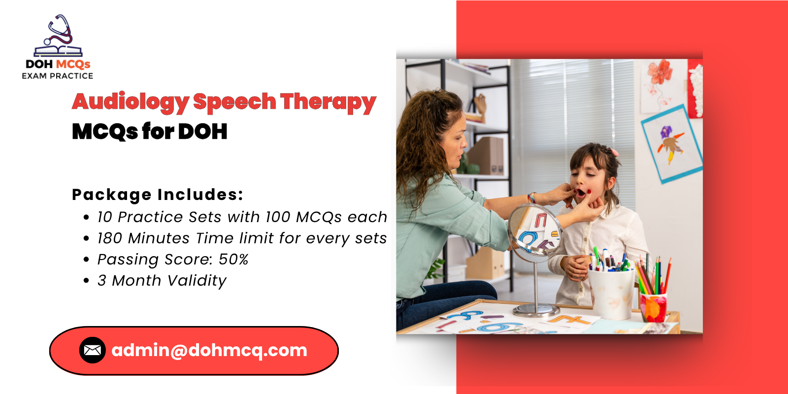 audiology speech therapy MCQs for DOH