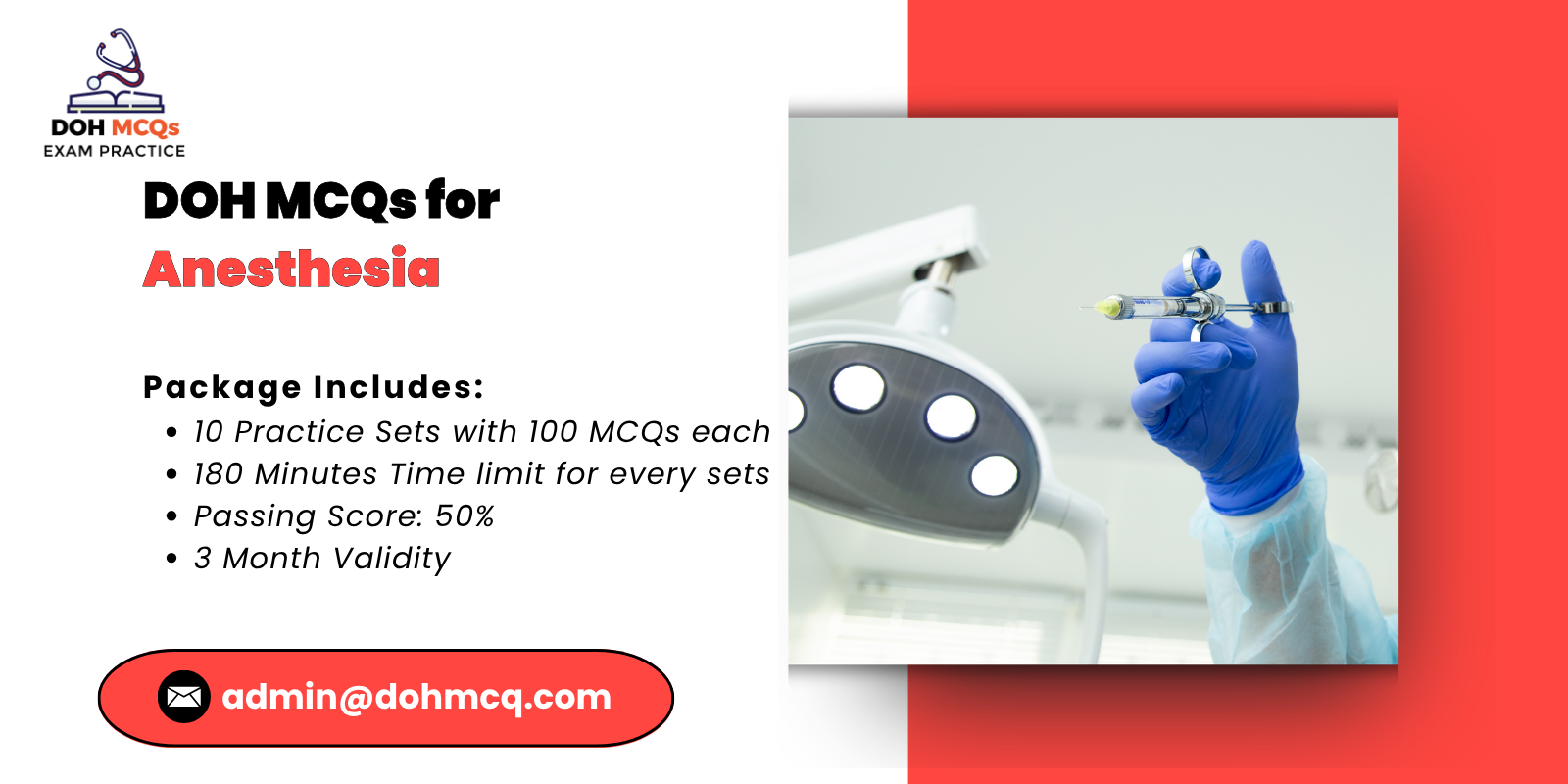 DOH MCQs for anesthesia