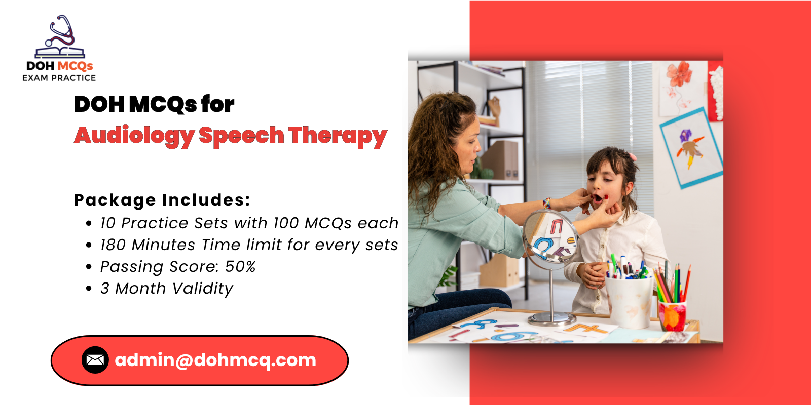 DOH MCQs for audiology speech therapy