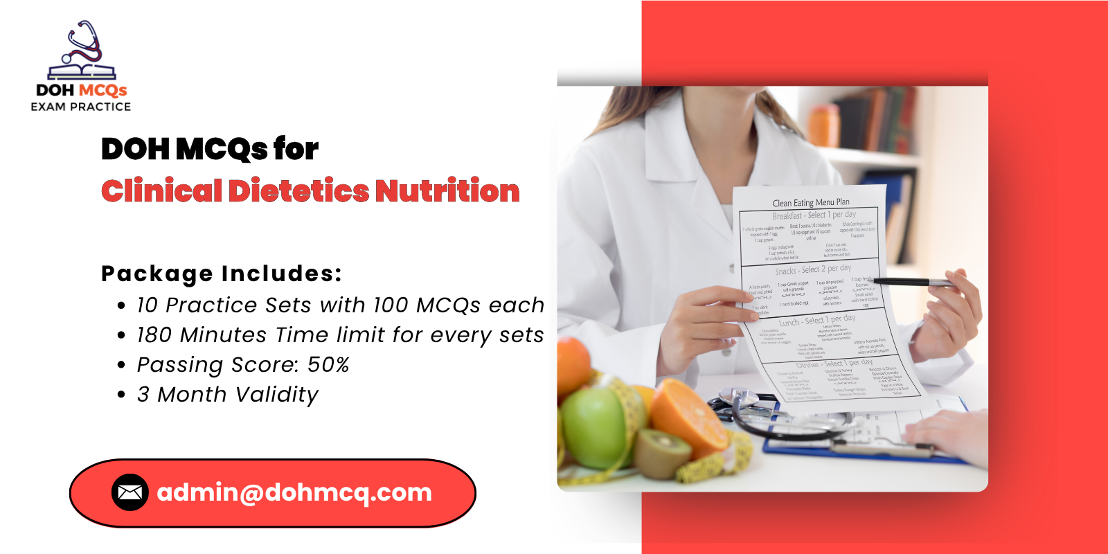 DOH MCQs for clinical dietetics nutrition