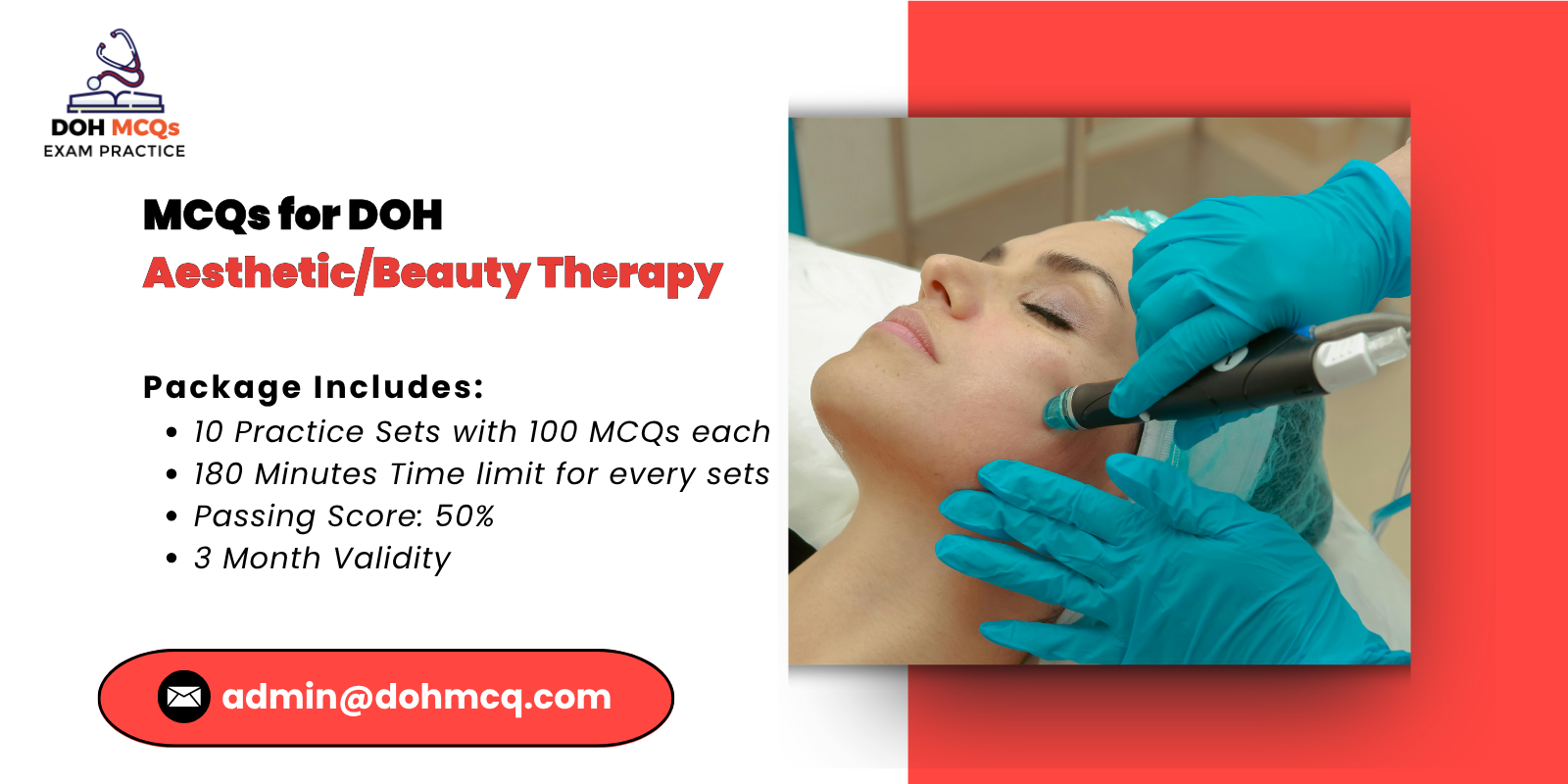 MCQs for DOH Aesthetic/Beauty Therapy