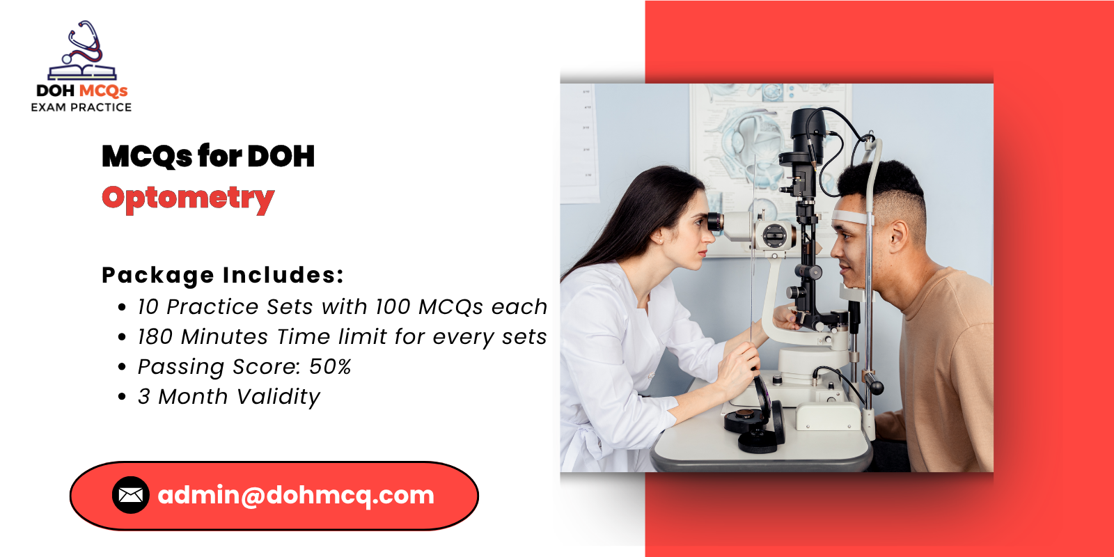 MCQs for DOH Optometry