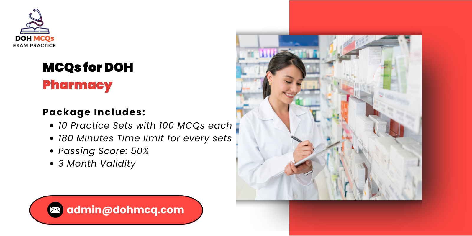 MCQs for DOH pharmacy