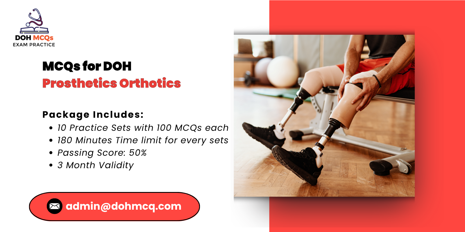 MCQs for DOH prosthetics orthotics