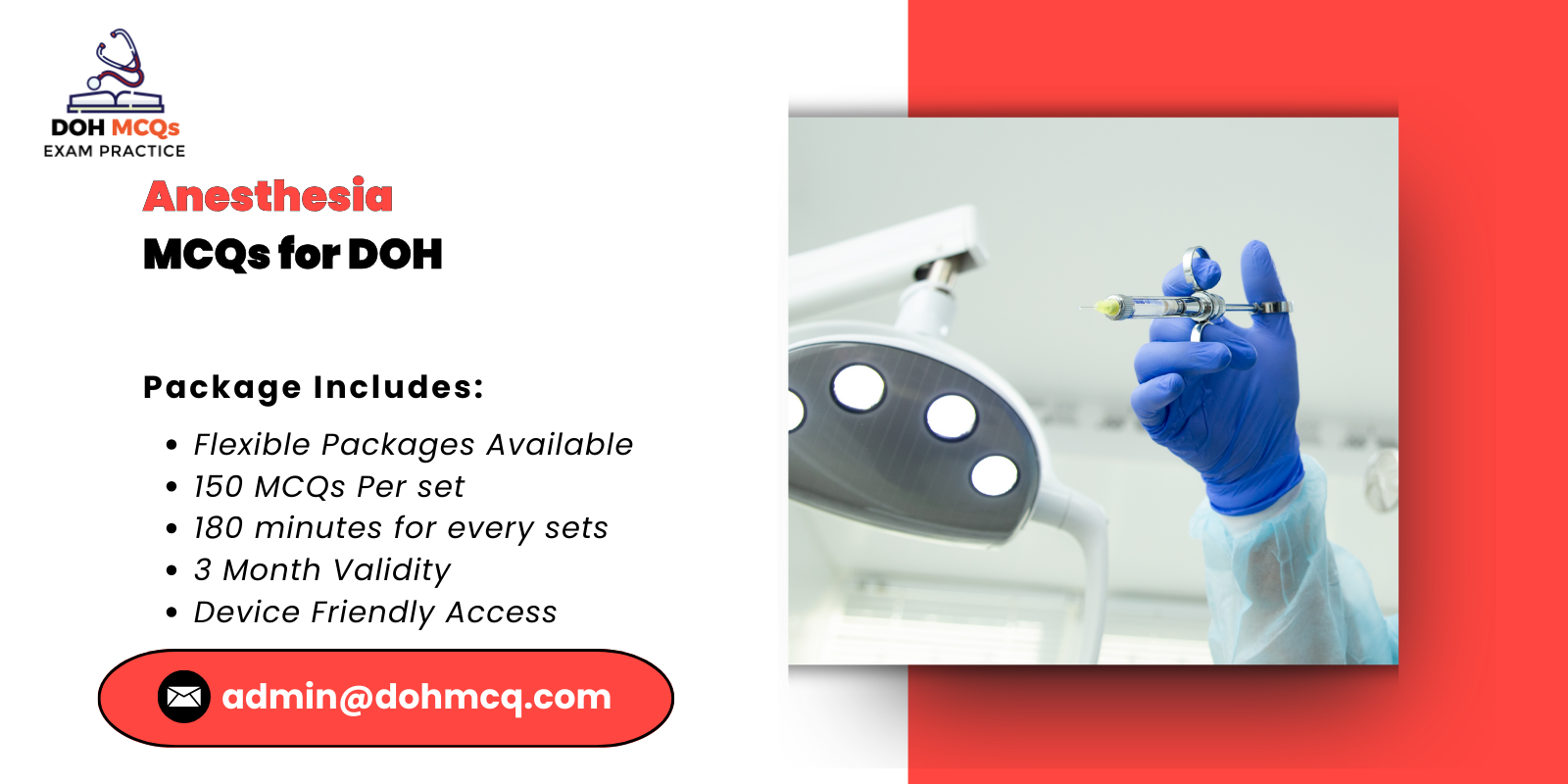 Anesthesia MCQs for DOH