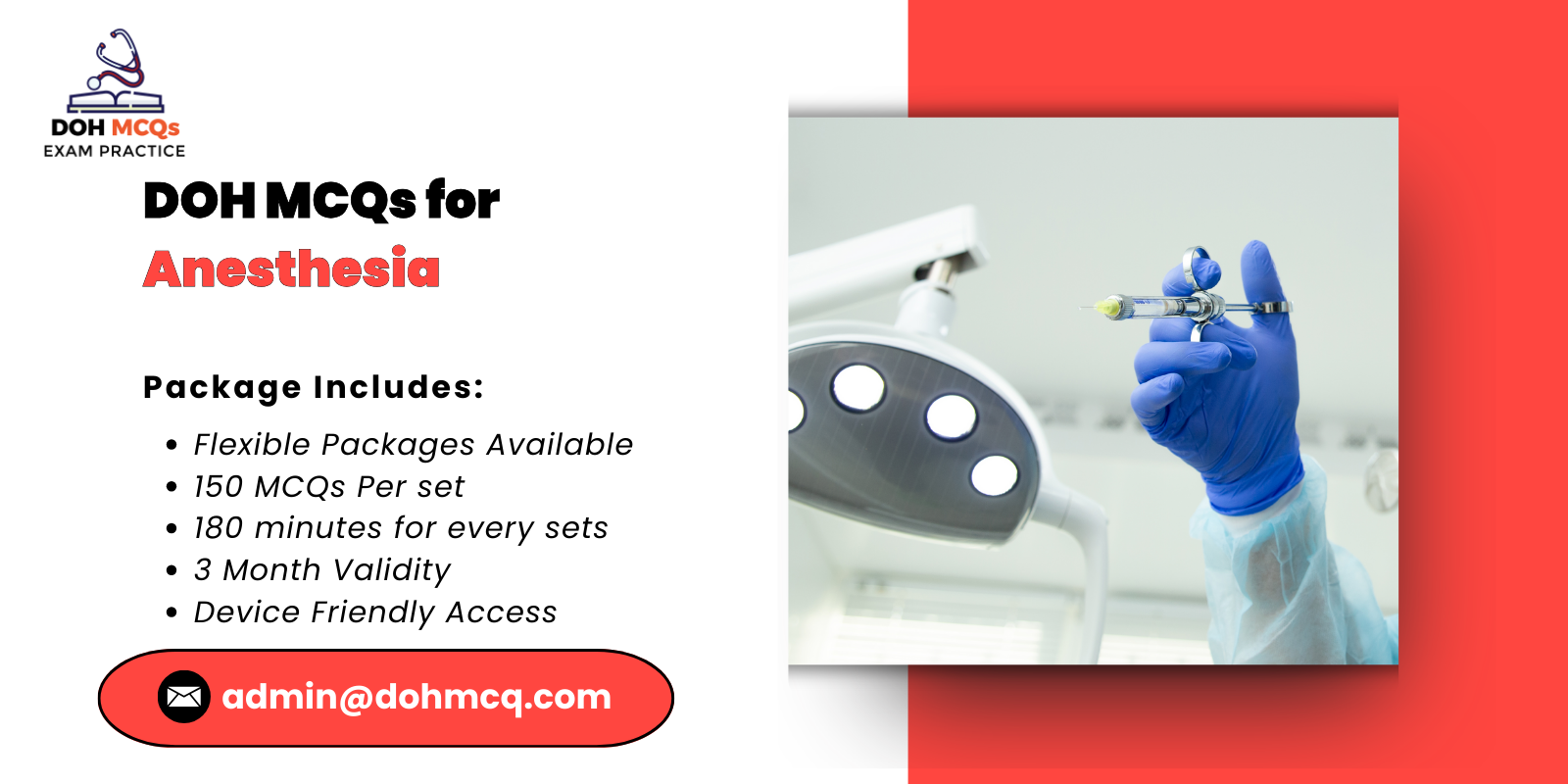 DOH MCQs for Anesthesia