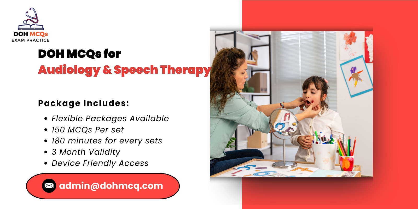 DOH MCQs for Audiology Speech Therapy