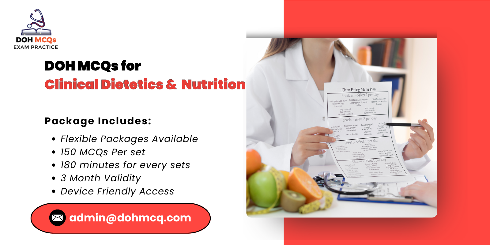 DOH MCQs for Clinical Dietetics Nutrition