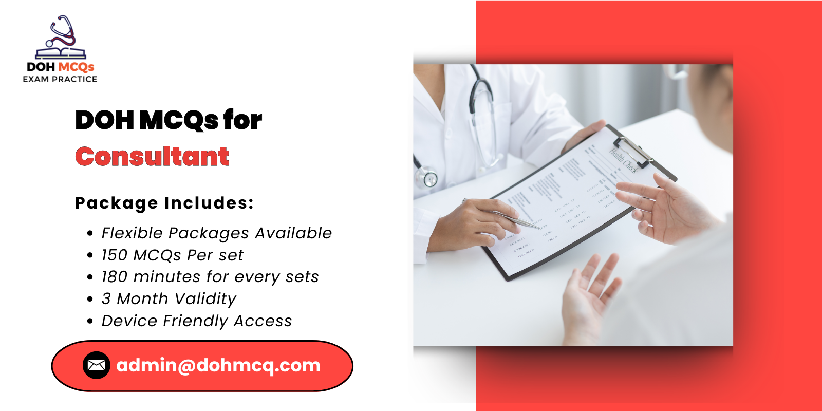 DOH MCQs for Consultant