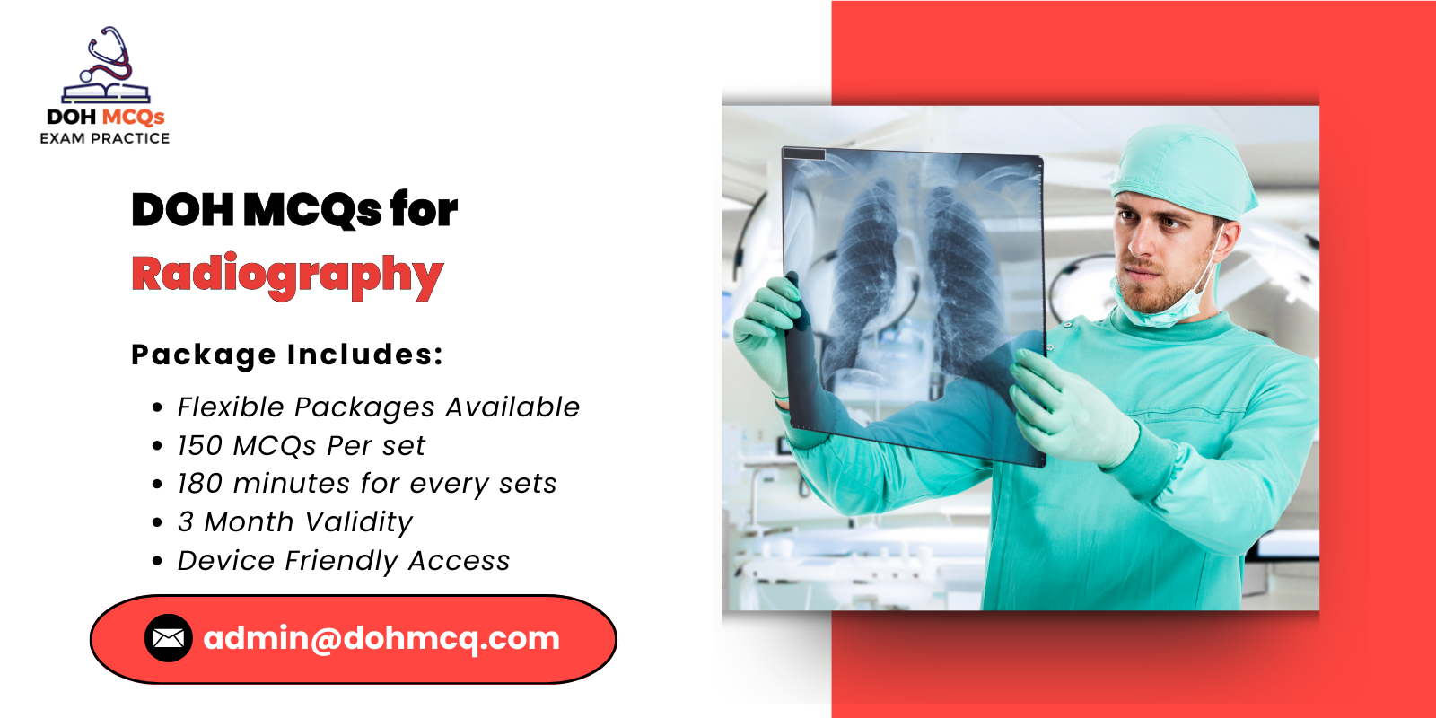 DOH MCQs for Radiography