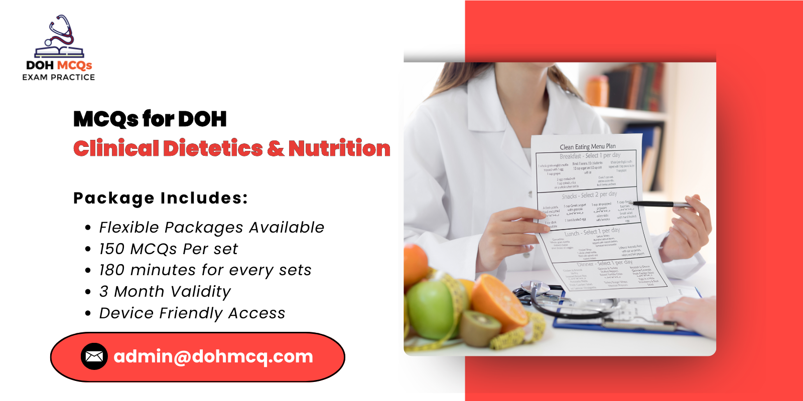 MCQs for DOH Clinical Dietetics Nutrition