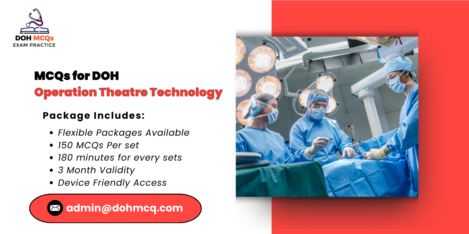 MCQs for DOH Operation Theatre Technology