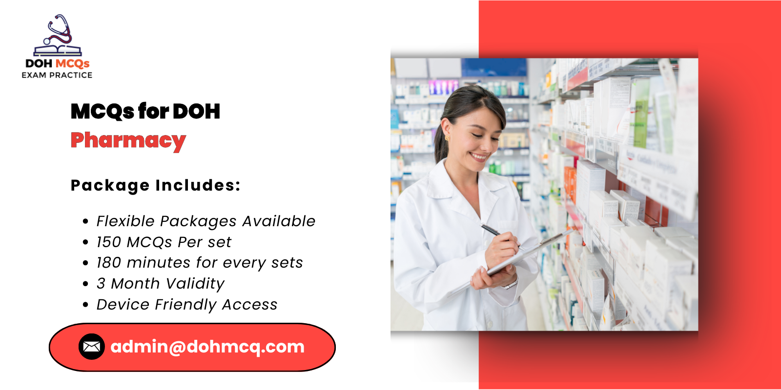 MCQs for DOH Pharmacy