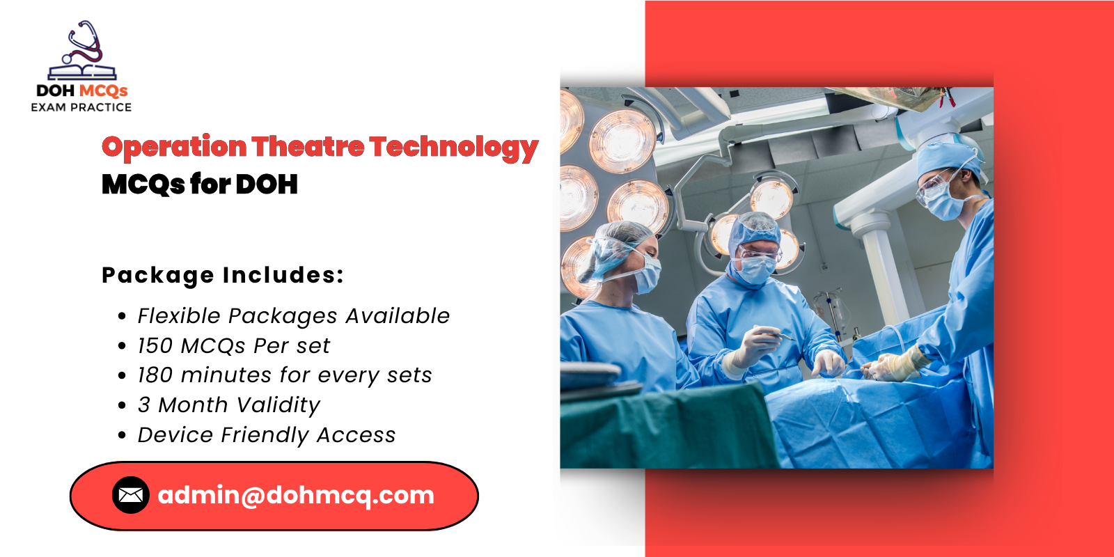 Operation Theatre Technology MCQs for DOH