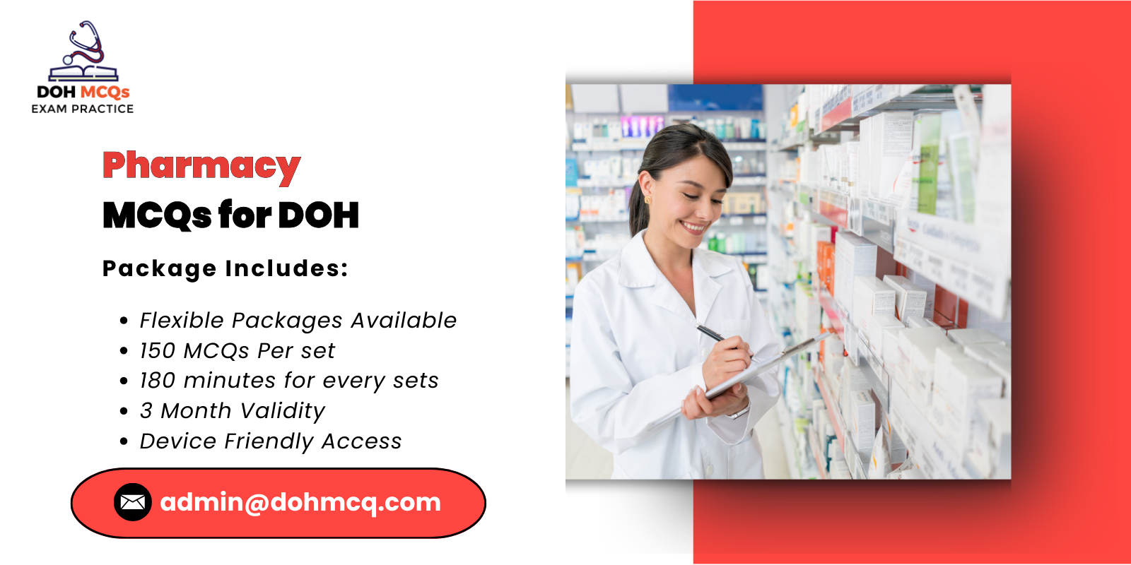 Pharmacy MCQs for DOH