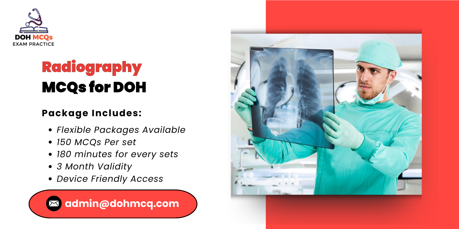 Radiography MCQs for DOH